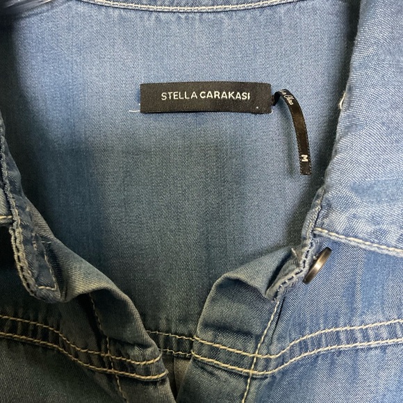 Stella Carakasi Women’s Storyteller Denim Tencel Tunic Button Front Size Medium - Picture 2 of 6